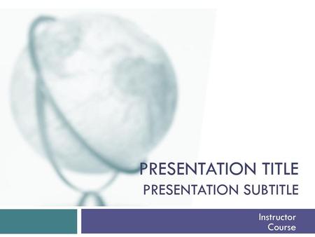 Presentation Title Presentation Subtitle