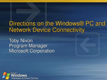 Directions on the Windows® PC and Network Device Connectivity