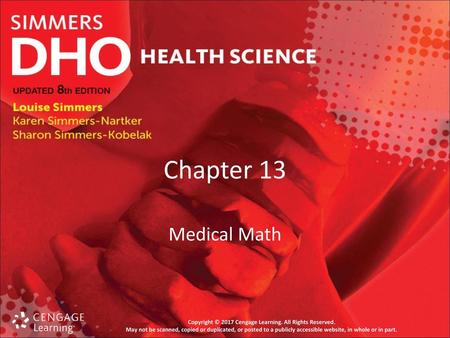 Chapter 13 Medical Math.