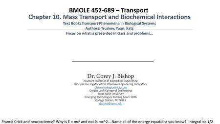 Chapter 10. Mass Transport and Biochemical Interactions