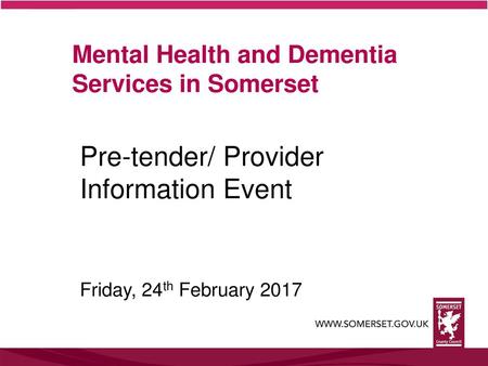 Pre-tender/ Provider Information Event