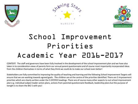 School Improvement Priorities