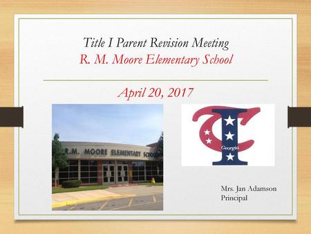 Title I Parent Revision Meeting R. M