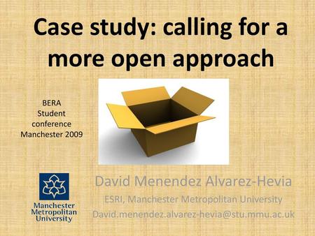 Case study: calling for a more open approach