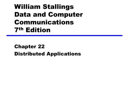 William Stallings Data and Computer Communications 7th Edition