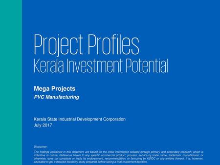 Project Profiles Kerala Investment Potential