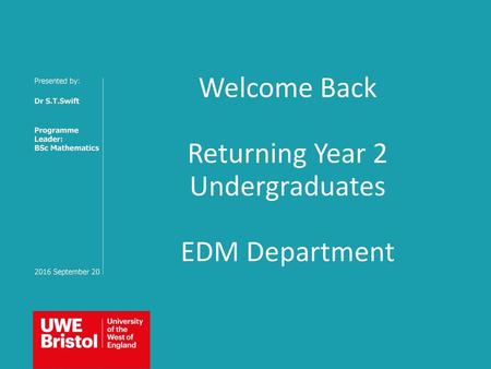 Returning Year 2 Undergraduates