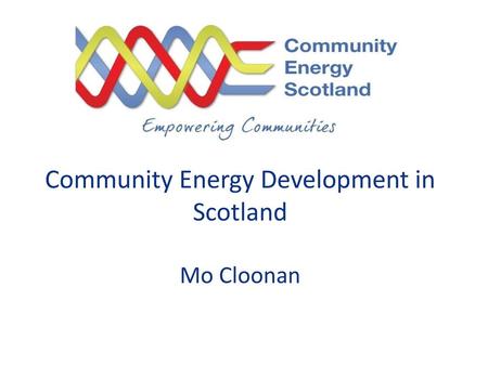 Community Energy Development in Scotland