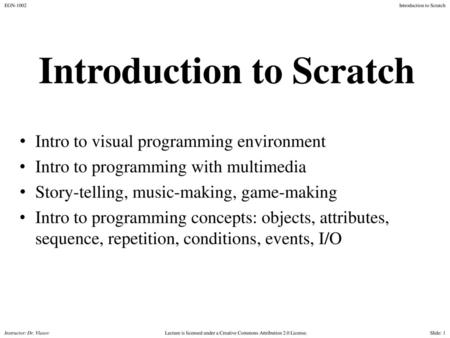 Introduction to Scratch