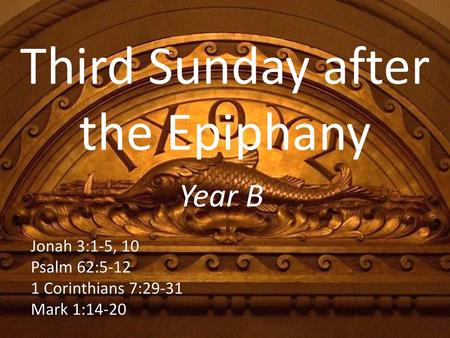 Third Sunday after the Epiphany