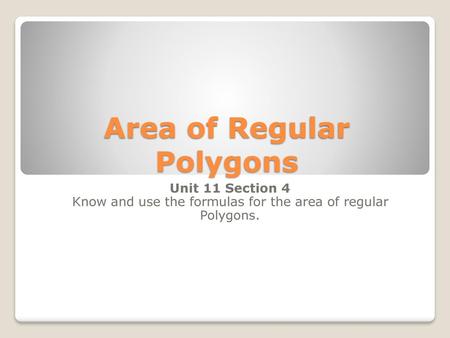 Area of Regular Polygons