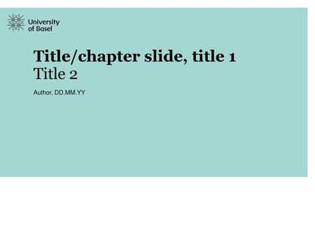 Title/chapter slide, title 1 Title 2