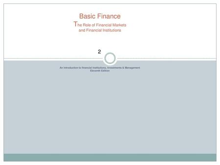 An introduction to financial institutions, investments & Management