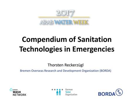 Compendium of Sanitation Technologies in Emergencies