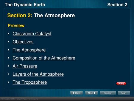 Section 2: The Atmosphere