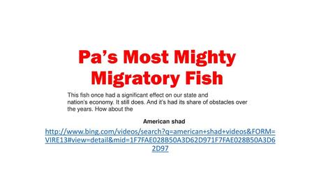 Pa’s Most Mighty Migratory Fish