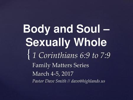 Body and Soul – Sexually Whole