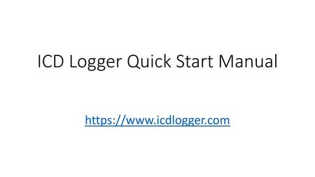 ICD Logger Quick Start Manual