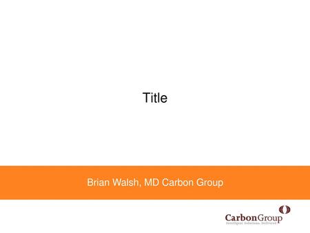 Brian Walsh, MD Carbon Group