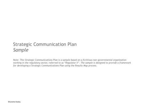 Strategic Communication Plan Sample