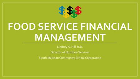 Food Service Financial MANAGEMENT