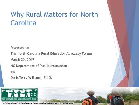 Why Rural Matters for North Carolina