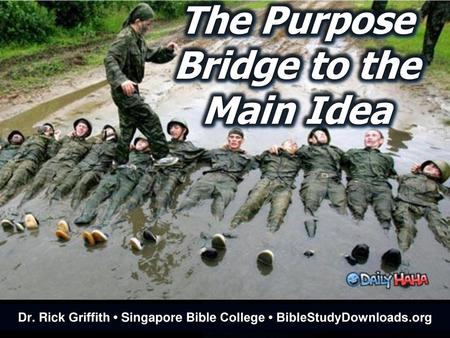 The Purpose Bridge to the Main Idea