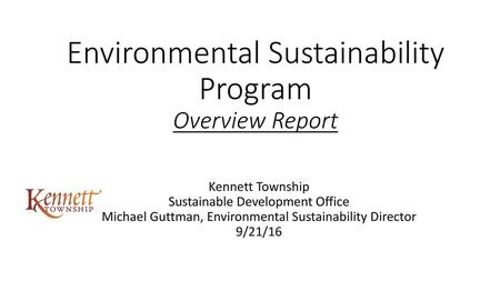 Environmental Sustainability Program Overview Report