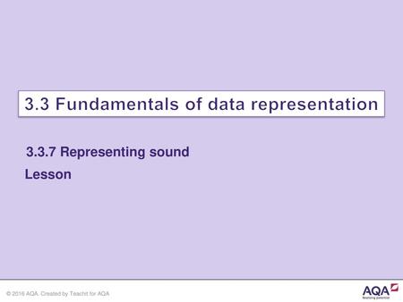 3.3 Fundamentals of data representation