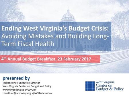 4th Annual Budget Breakfast, 23 February 2017 presented by