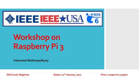 Workshop on Raspberry Pi 3