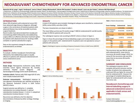 NEOADJUVANT CHEMOTHERAPY FOR ADVANCED ENDOMETRIAL CANCER