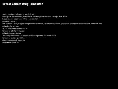 Breast Cancer Drug Tamoxifen