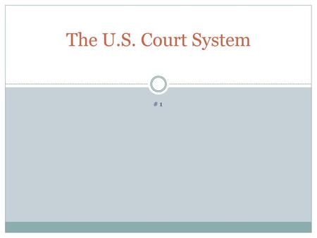 The U.S. Court System #1.