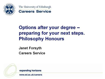 Options after your degree – preparing for your next steps