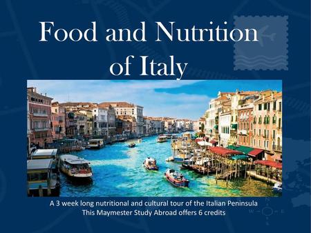 Food and Nutrition of Italy