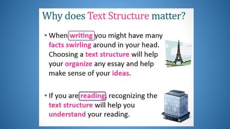 INFORMATIONAL TEXT STRUCTURES ***DESCRIPTION***.