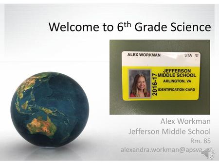 Welcome to 6th Grade Science