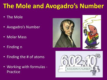 The Mole and Avogadro’s Number