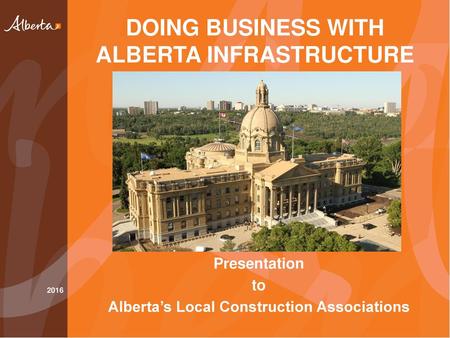 DOING BUSINESS WITH ALBERTA INFRASTRUCTURE