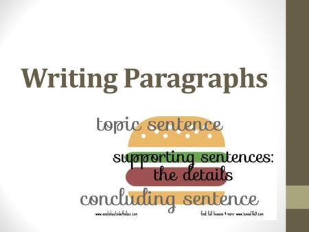 Writing Paragraphs.