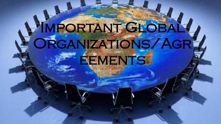 Important Global Organizations/Agreements