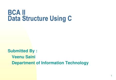 BCA II Data Structure Using C