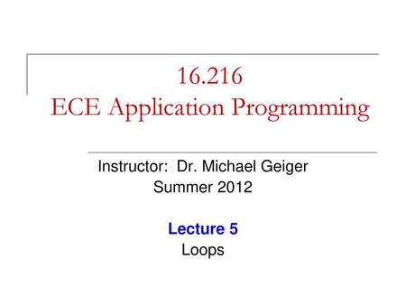 ECE Application Programming