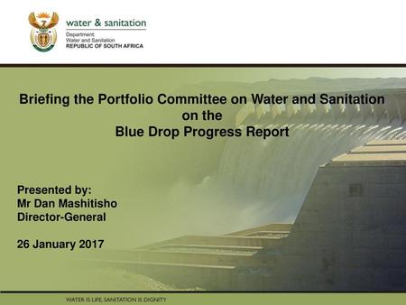 Briefing the Portfolio Committee on Water and Sanitation on the