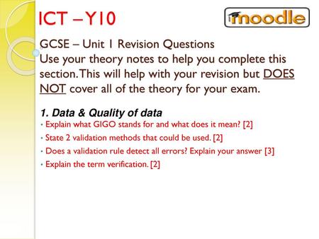 ICT – Y10 GCSE – Unit 1 Revision Questions