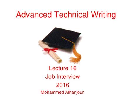 Advanced Technical Writing