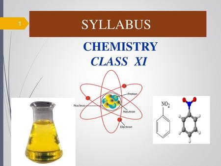 SYLLABUS CHEMISTRY CLASS XI.