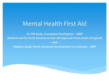 Mental Health First Aid