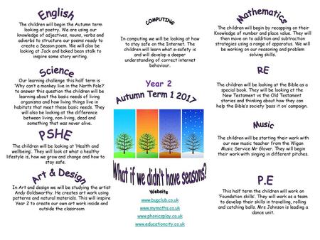 Autumn Term PSHE Mathematics English COMPUTING Science Year 2